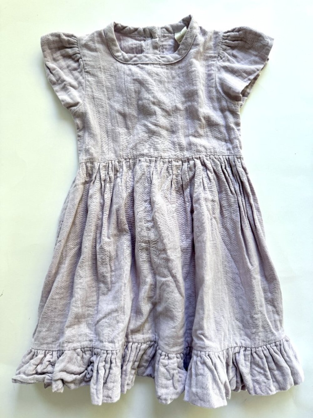 Kate Quinn Muslin Gauze Ruffle Hem Dress Lavender 3T